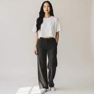 OAT New York High-Rise Black Wide-Leg Jeans